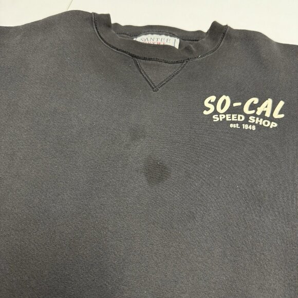 Vintage So Cal Speed Shop Sweatshirt Mens Large 23x28 Black Crew Neck - Picture 5 of 16
